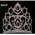 Corona de tiara de piedra roja y clara